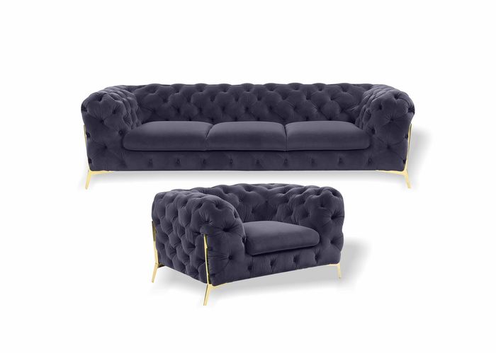 Italien Möbel Sofagarnitur 3+1 Sitzer Design Sofa Polster Couchen Chesterfield
