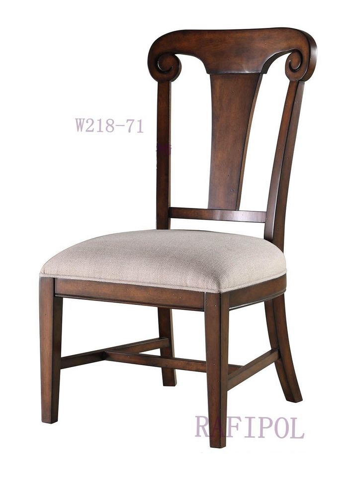 Luxus Design Polster Stuhl Stühle Sitz Esszimmer Holz Textil Sessel Echtholz Neu