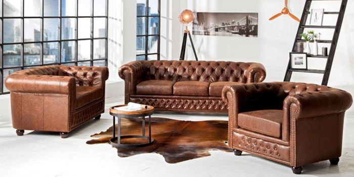 Sofagarnitur 3+2+1 Sitzer Set Design Sofas Polster Couchen Leder Relax Moderne