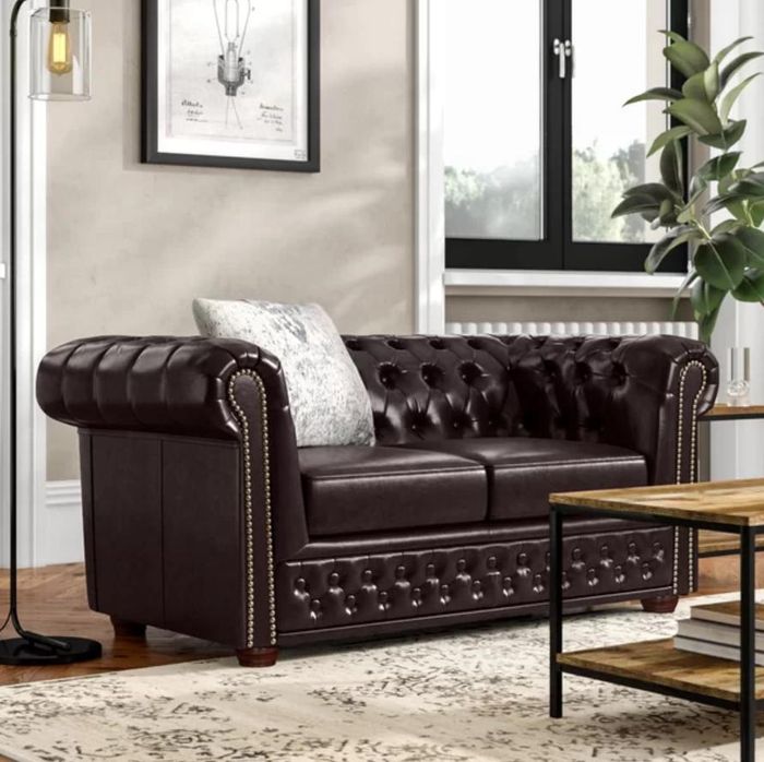 Design Sofa 2 Sitzer Couch Chesterfield Polster Sitz Garnitur Leder Textil Neu