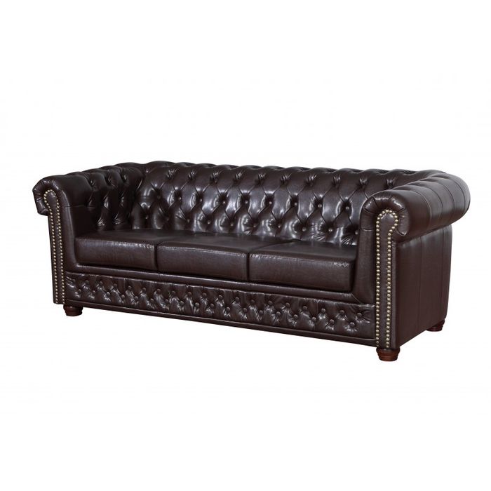 Dreisitzer Couch Polster Design Sofa 3er Sitz Sofas Zimmer Braun Luxus Couchen