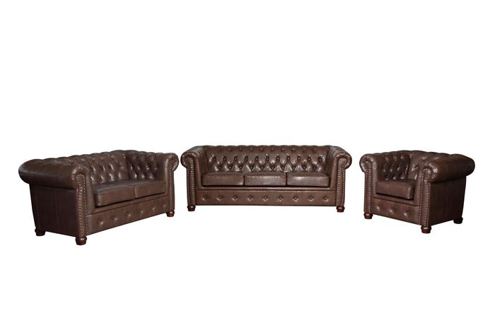 Chesterfield 3 Sitzer Sofa Ledersofa Couch Polster Sitz Sofas Dreisitzer Couchen