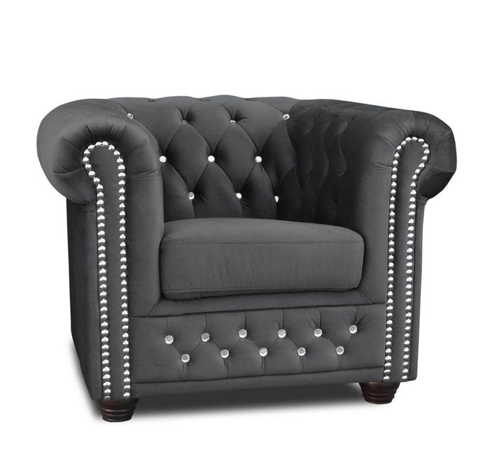 Chesterfield Sessel Fernseh Couch 1 Sitzer Sofa Textil Stoff Couchen Polster Neu