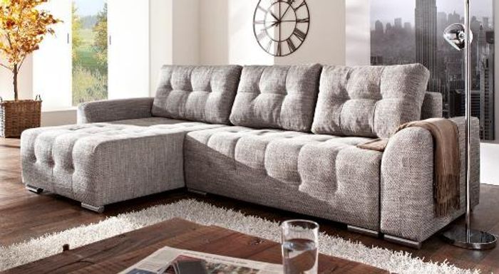 Sofa L-Form Ledersofa Couch Wohnlandschaft Garnitur Design Modern Sofa Ecksofa
