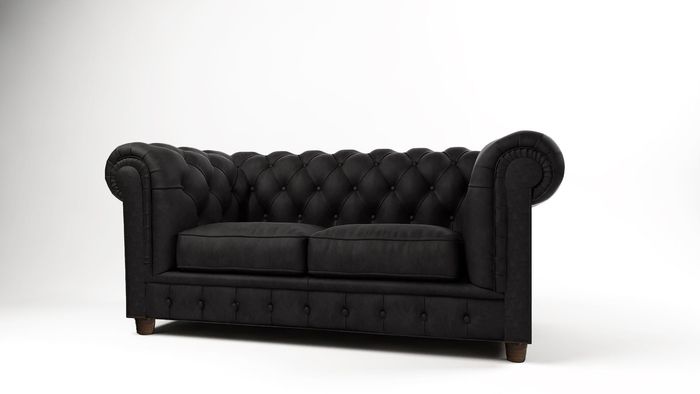 Design Chesterfield Sofa 2Sitzer Couch Polster Leder Sofas Wohnzimmer Zweisitzer