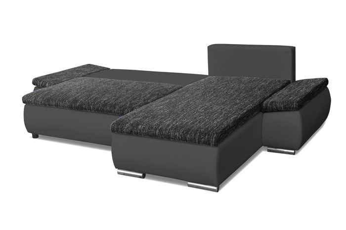 Design Ecksofa Schlafsofa Bettfunktion Couch Leder Textil Polster Sofas Kasten