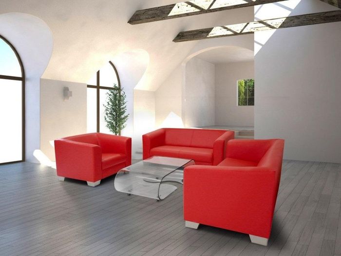 Sofagarnitur 3+2+1 Sitzer Set Design Sofas Polster Couchen Leder Relax Moderne