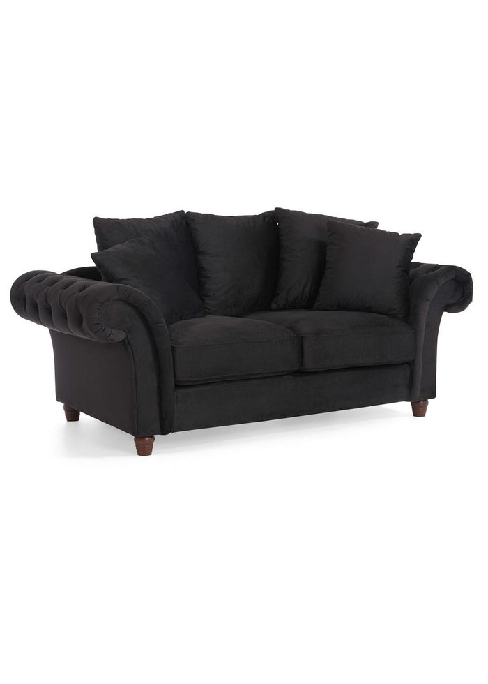 Design Sofa 2 Sitzer Chesterfield Stoff Couch Sofa Polster Sofas Zweisitzer Neu