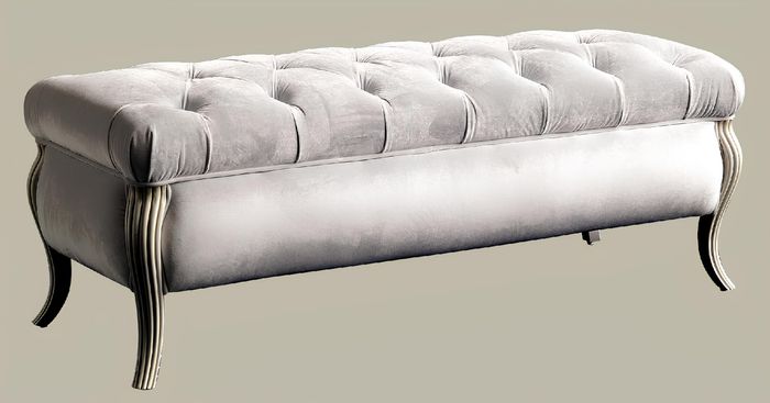 Chesterfield Design Hocker Oval Pouf Fußhocker Möbel Polsterhocker Sitzhocker