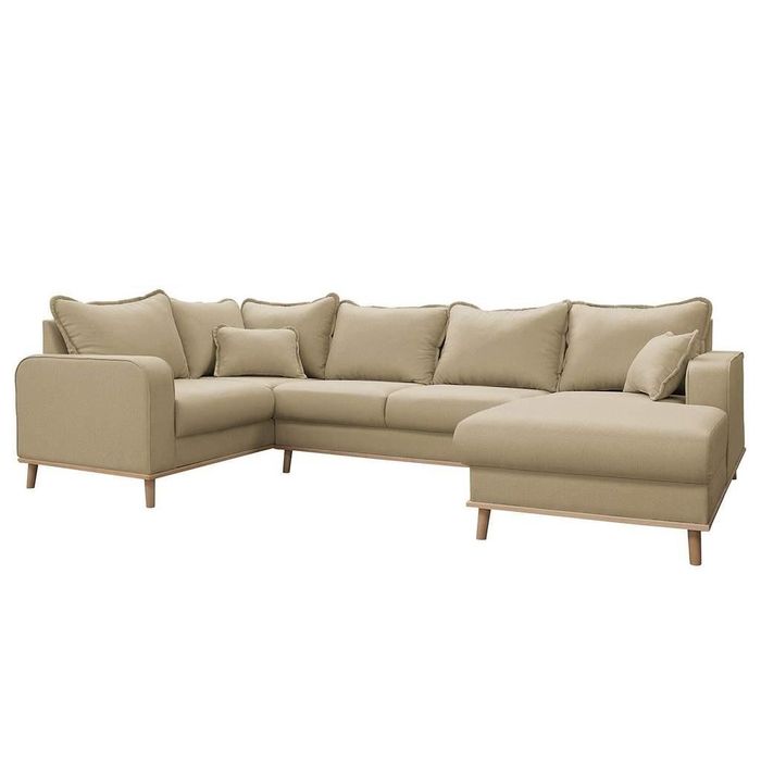 U-Form Couch Wohnlandschaft Ecksofa Garnitur Modern Design Sofa textil Stoff neu