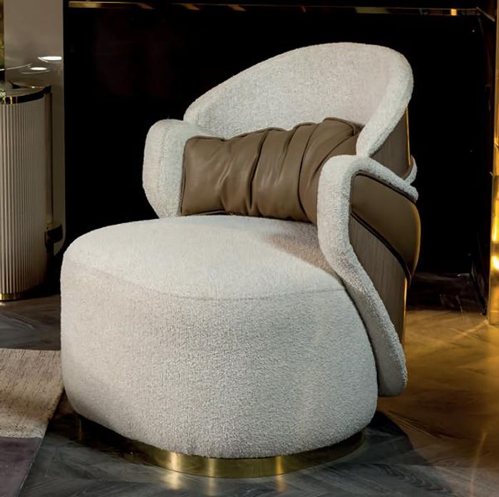 Sessel Wohnzimmer Sitz Modern Design Lehnsessel Holz 1-Sitzer Modern Polster Neu