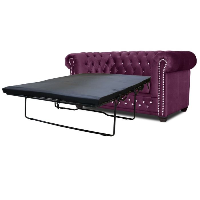 Chesterfield York Blink mit Bettfunktion Textil Couch Polster Sofas Couchen Neu