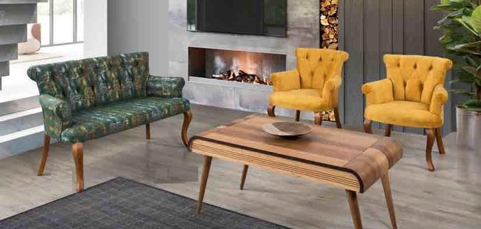 Sitzgarnitur Bank Sitzpolster Möbel Set Couch Sofa Couchtisch 4tlg. Sets