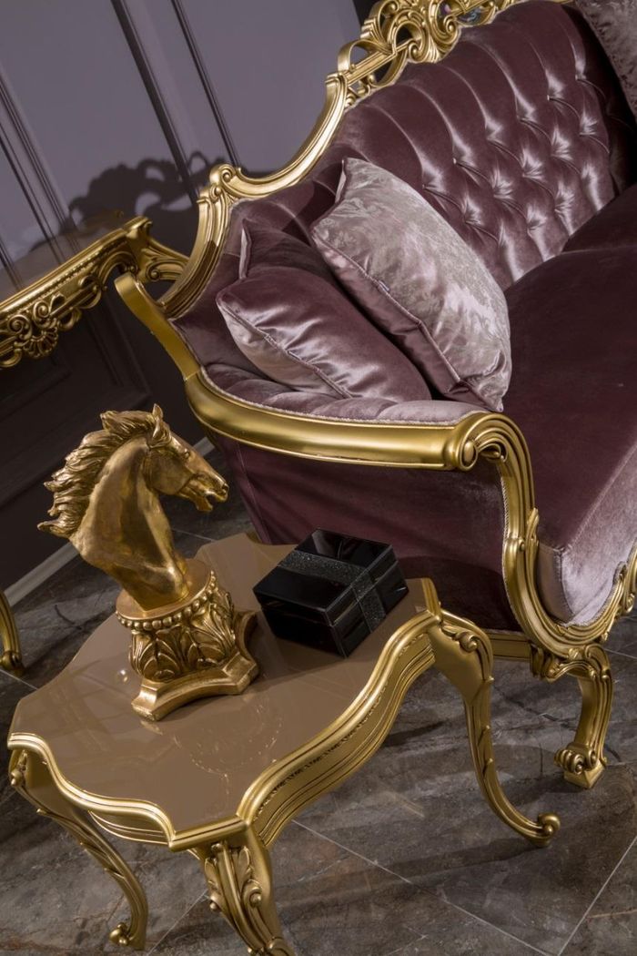 Beistelltisch Kaffeetisch Design Tisch Wohnzimmertisch Tische Couchtisch Gold