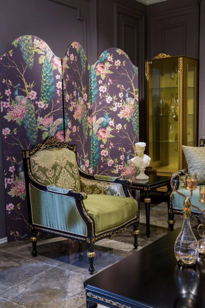 Sessel Klassischer Couch Relax Stoff Lounge Textil Sitzer Luxus Sitz Barock Grün
