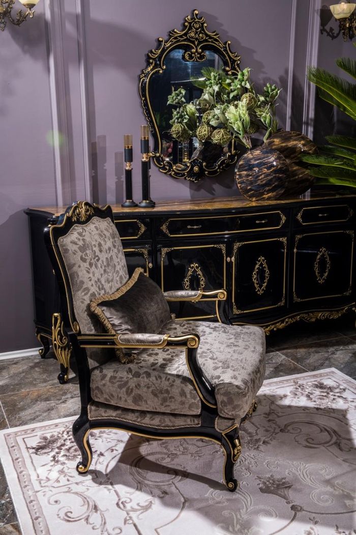 Sessel Luxus Polster Designer Textil 1 Sitzer Polster 1er Einsitzer Möbel Barock