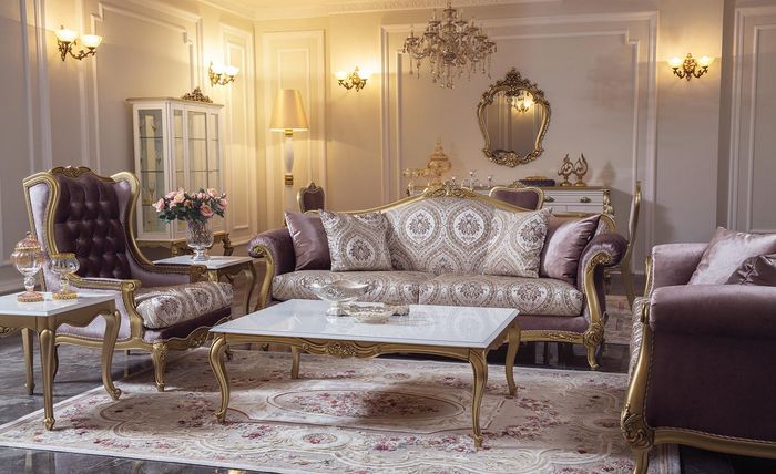 Luxus Sofagarnitur Couchtisch Sofa Sofas Sessel Stoff Couch Set 4tlg. Möbel Samt