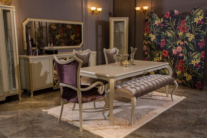 Design Esszimmer Set 8tlg Esstisch Stuhl Kommode Vitrine Hocker Ess Tische Holz
