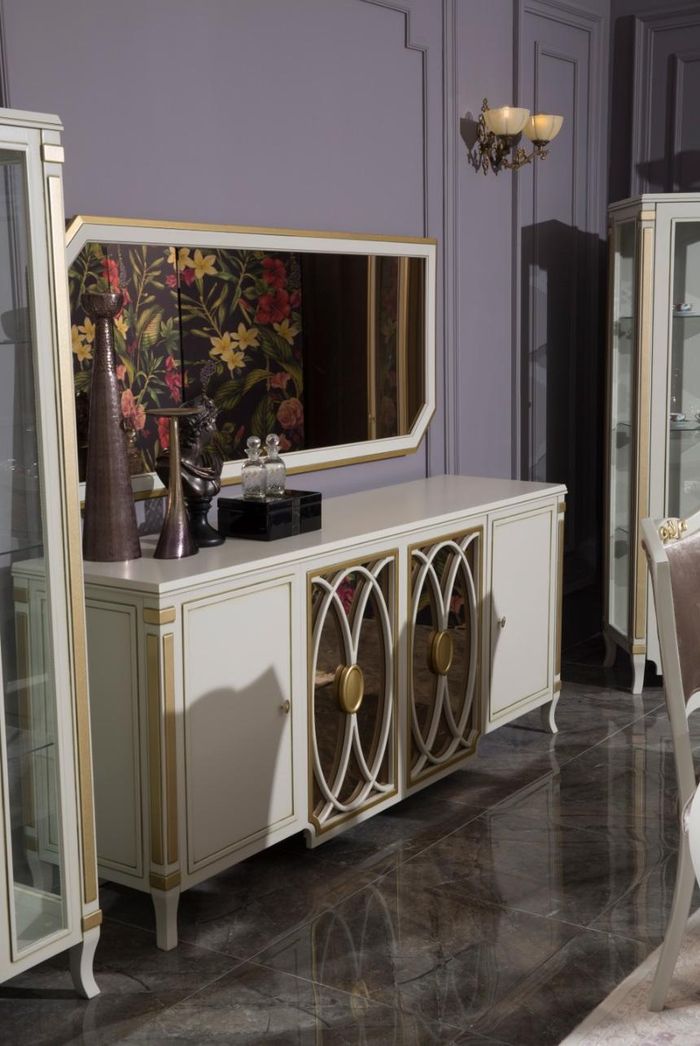 Sideboard Luxus Schrank Regal Holz Anrichte Schränke Wohnzimmer Glasschrank Neu