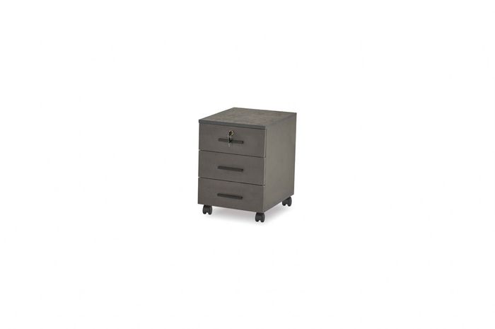 Aktenschrank Grau Einfarbig Arbeitszimmer Modern Design mit Schubladen