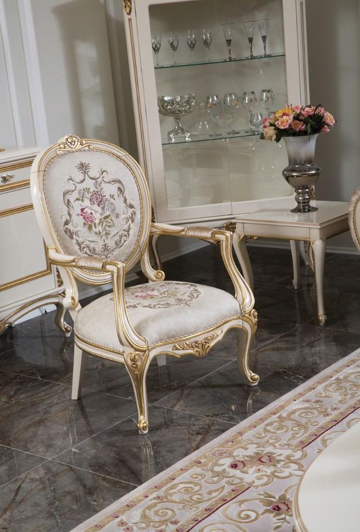 Sessel Möbel Stühle Art déco Design Lehnstuhl Textil Wohnzimmer Lounge Luxus Neu