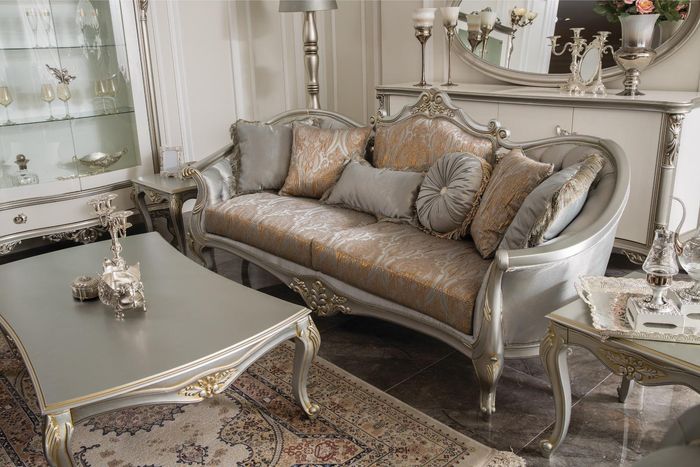 Couchen Polster Sofa Sofas 3 Sitzer Dreisitzer Stoffsofa Wohnzimmer Graue Samt