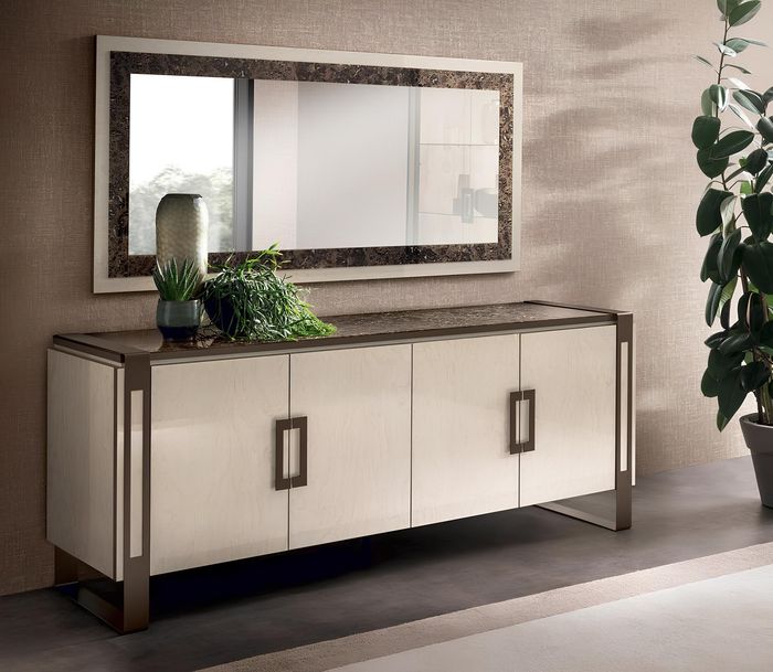 Edle Design Konsole Holz Sideboard Spiegel Anrichte Schrank 2tlg. Konsolentisch