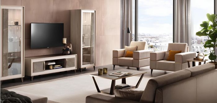 Sofagarnitur 3211 Sitzer Set Design Sofas Polster Couchen Textil Relax 4tlg. Neu