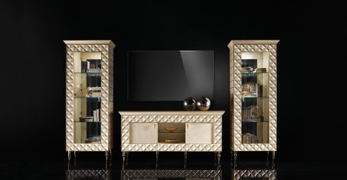 Wohnwand Vitrine rtv Sideboard Schrank Wand Barock Rokoko Design arredoclassic™