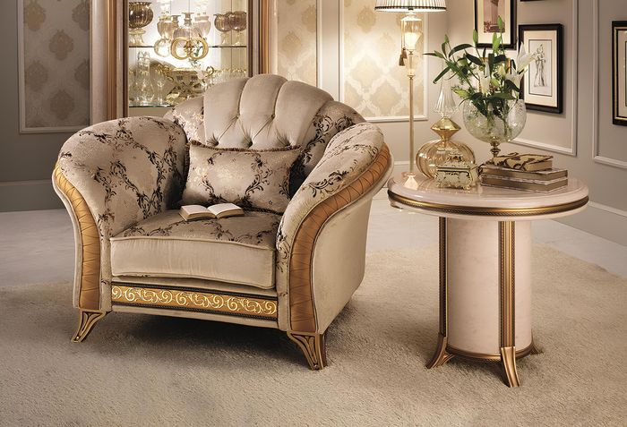 Klassischer Sessel Fernseh Sofa 1 Sitzer Couch Designer Textil Polster Neu