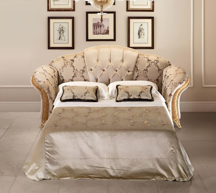 Sofa 3 Sitzer Couch mit Bettfunktion Textil Stoff Möbel Polster arredoclassic