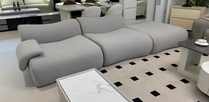 Komprimierbares Sofa grau modern Stoff Sofa Luxuriöser weicher Sofa