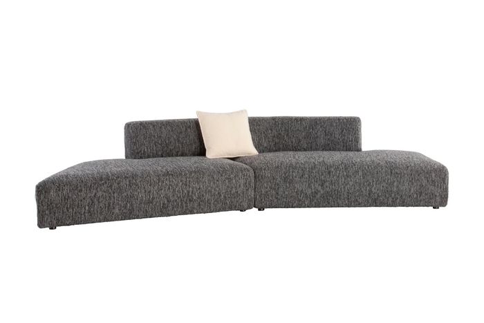 Grauer, kompakter Luxus-Sofa für das Wohnzimmer Stoffsofa Komprimierbare Möbel