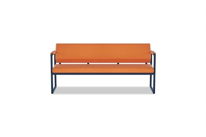 Oranges Arbeitszimmer Sofa Designer 3-Sitzer Büro Sitzmöbel Ledersofa