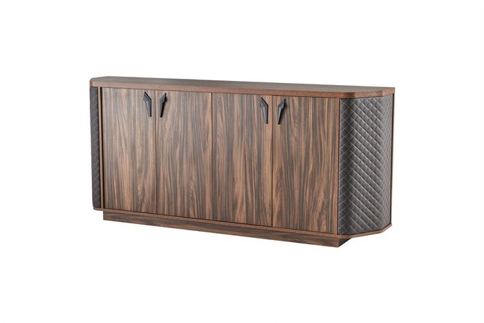 Sideboard Aktenschrank Braun Viertürig Modern Rechteckig Arbeitszimmer