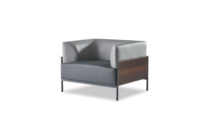 Leder Sessel Braun Modern Edelstahl Holz Universelle Designer Stil