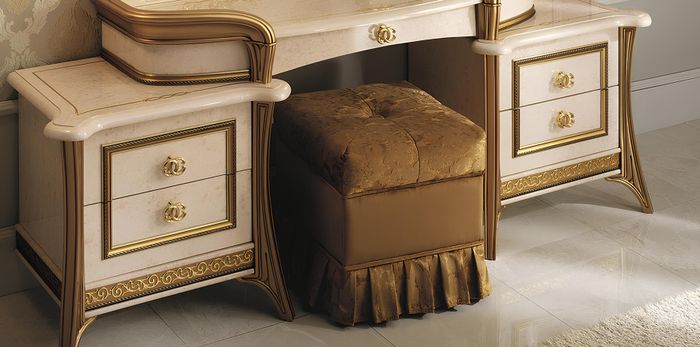 Sitz Polster Bank Polster Sitz Hocker Bank Textil Stoff Holz Stil arredoclassic