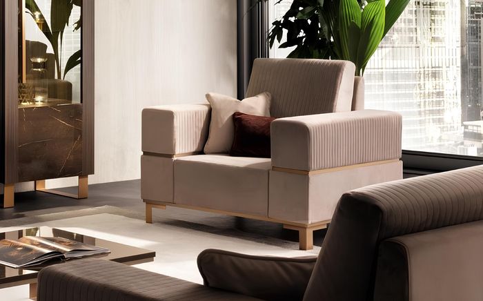 Design Luxus Sessel Chair Sofa 1 Sitzer Fernseh Lounge Chaise Sofa arredoclassic