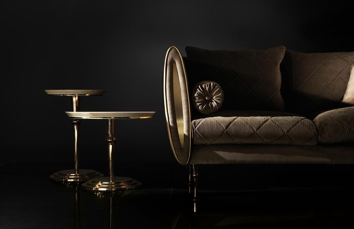 Beistelltisch Tisch Rundtisch Couchtisch royal Designer Möbel designer Edelstahl
