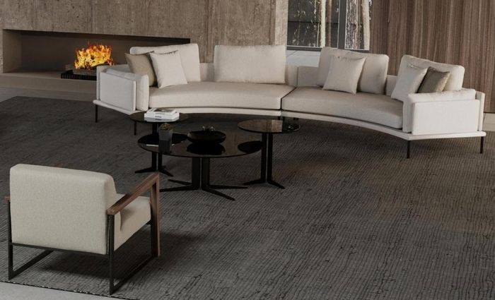 Sofa mit Sessel für das Wohnzimmer Ästhetik des Komforts in jeder Linie