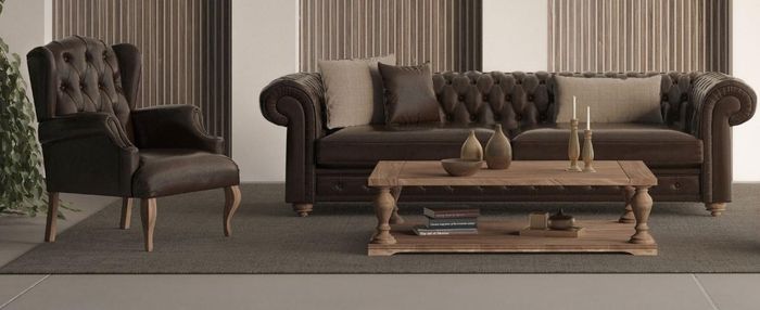Sofa mit Sessel für das Wohnzimmer Moderne Gemütlichkeit ohne Übermaß
