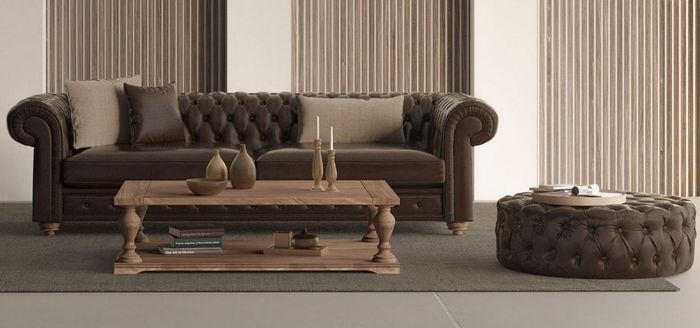 Sofa und Hocker für das Wohnzimmer Stil und Weichheit in einem
