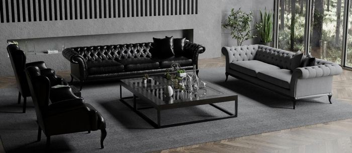 Wohnzimmerset 2x Sofa mit Sessel in modernem Design Stilvoller Komfort