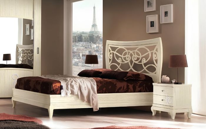 Schlafzimmer Bett Nachttisch Kleiderschrank Kommode Spiegel Gruppe Neu Set 6tlg.