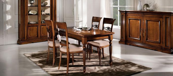 Esszimmer Set Garnitur Stühle 4x Vitrine Gruppe Essgruppe Vitrinen 7tlg. Kommode