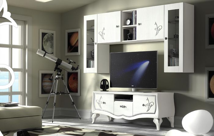 Wohnwand rtv Schrank Sideboard Schrank TV Holz Lowboard Kommode Design Möbel Neu