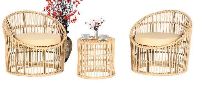 Garten Möbel Set 3tlg Sitzmöbel Garnitur Terrasse Couchtisch Sessel Hochwertiges