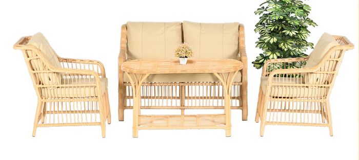 4tlg. Set Garten Möbel Sitzmöbel Sofagarnitur Terrasse Tisch Sofa Couch Modern