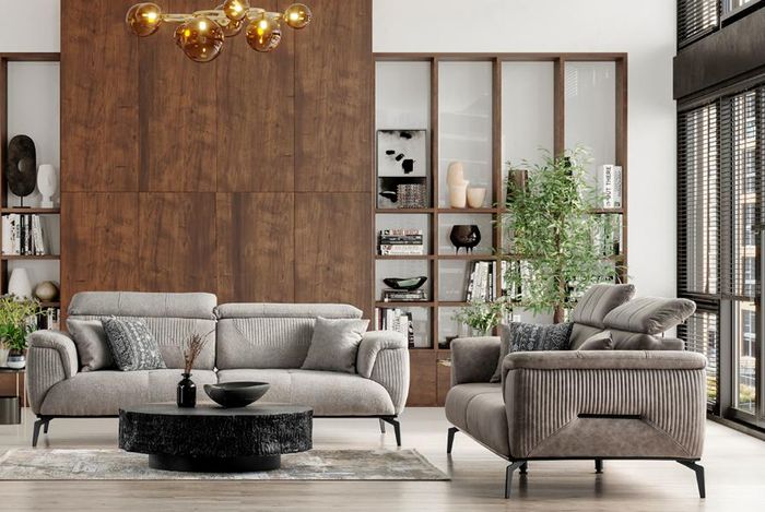 Elegante Sofagarnitur mit 3+3 Sitzer für geräumige Wohnbereiche