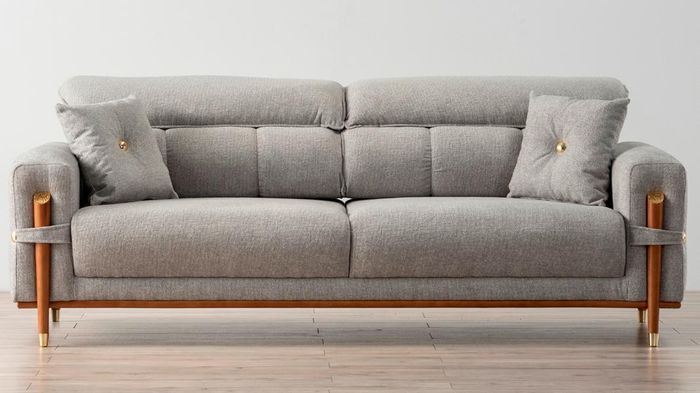 Komfortabler 3-Sitzer-Sofa in elegantem Grau für modernes Wohnen